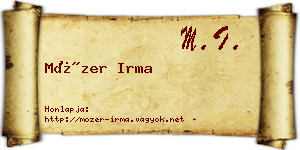 Mózer Irma névjegykártya