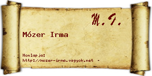 Mózer Irma névjegykártya