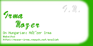 irma mozer business card